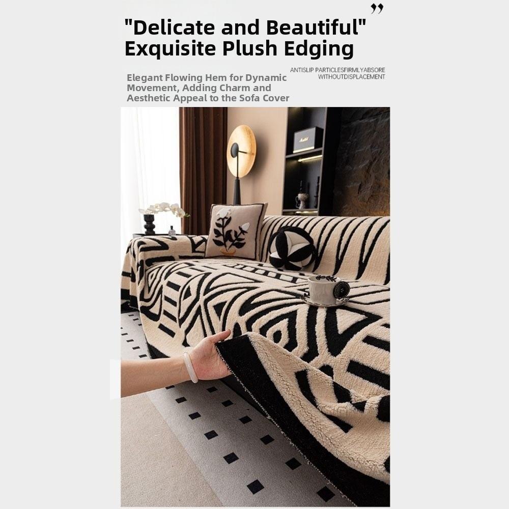 Fashion Vintage Interlocking Sofa Protector Non-Slip Warm Sofa Blanket Comfort Sofa Cover