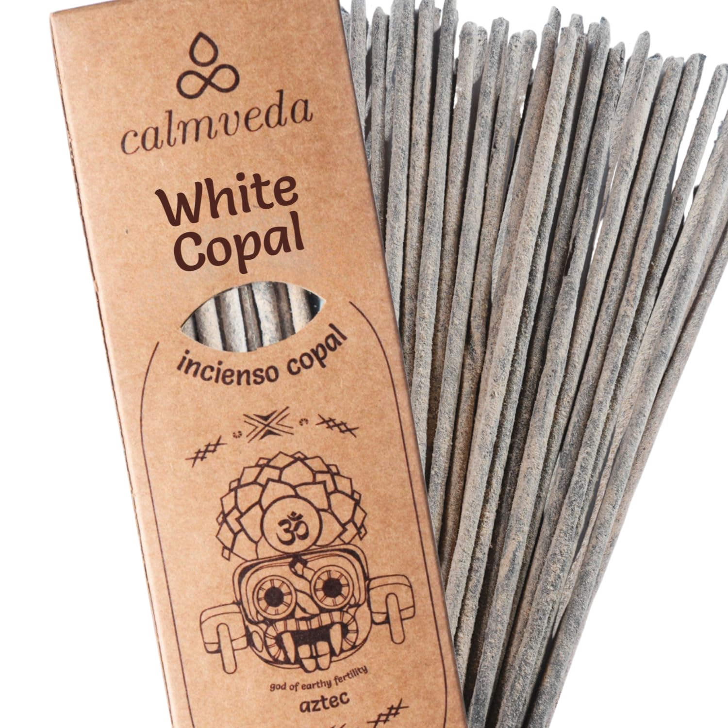 CALMVEDA White Copal Incense Sticks - 24+ Sticks Thick