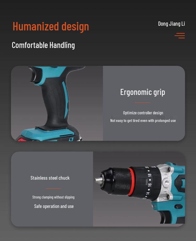 13mm Brushless Electric Two-Speed Handheld Drill