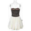 Spring Women's Fashion Is Sexy Slim-fit Lace Patchwork Contrast Color Top Dress