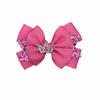 Children's Bow Hair Clip with Rhinestone Crown - Heart-Shaped Girls' Headdress Accessory