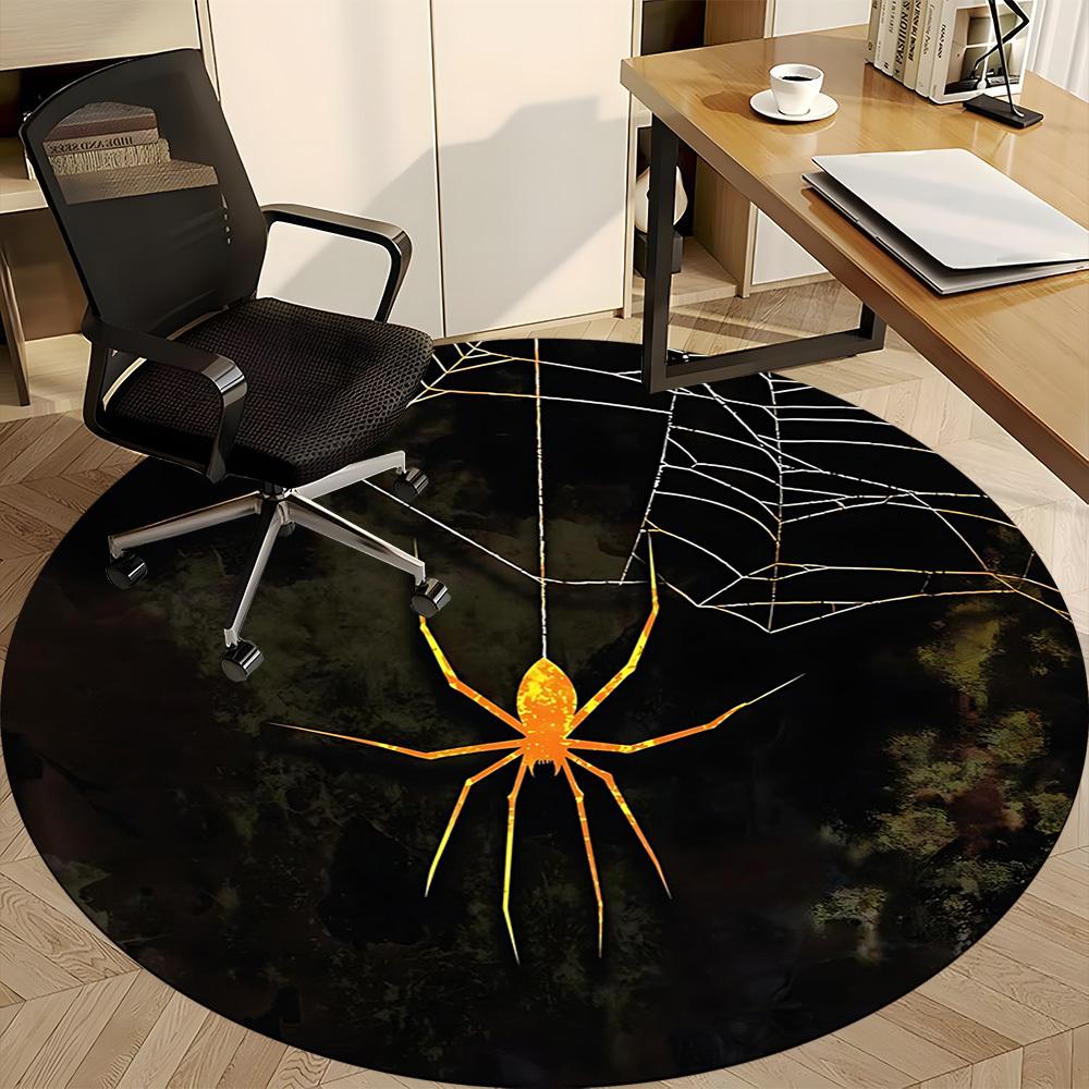 1PCSpider Web Office Round Area Rug,  Mat Suitable For Office, Under Office Chairs Bedroom Living Room Home Decor, Room Deco