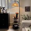 Chinese-Style Decorative Floor Lamp with Integrated Storage for Living Room or Bedroom