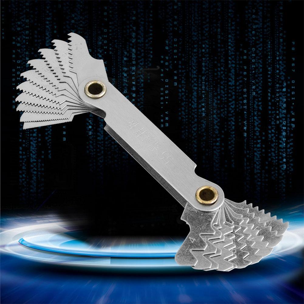 Imperial 55 Degrees  Stainless Steel Screw Measuring Thread Pitch Gauge