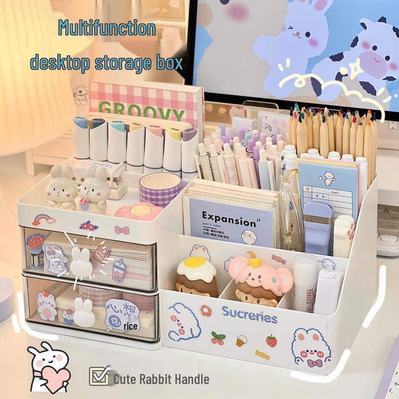 Transparent Rabbit Pattern Pen Holder & Desk Organizer