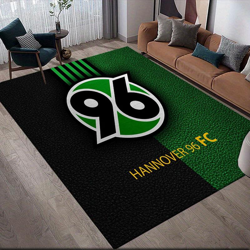 Hannover 96 Art Flannel Printed Carpet, Home Sofa Decoration for Living Room & Bedroom, Non‑Slip Play Flannel Floor Mat for Game Room