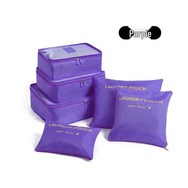 

Six-Piece Travel Organizer Set: Clothes and Underwear Storage Bags with Four-Compartment Packing Pouch Not specified