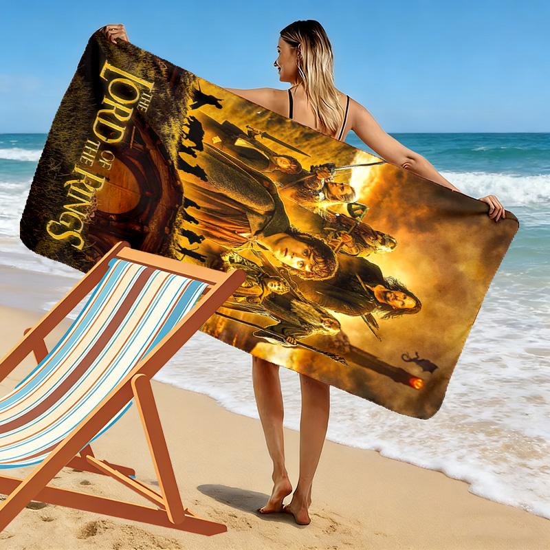 Lord Rings Print Beach Towel, Large Soft Quick Dry Towel for Beach Camping Swimming