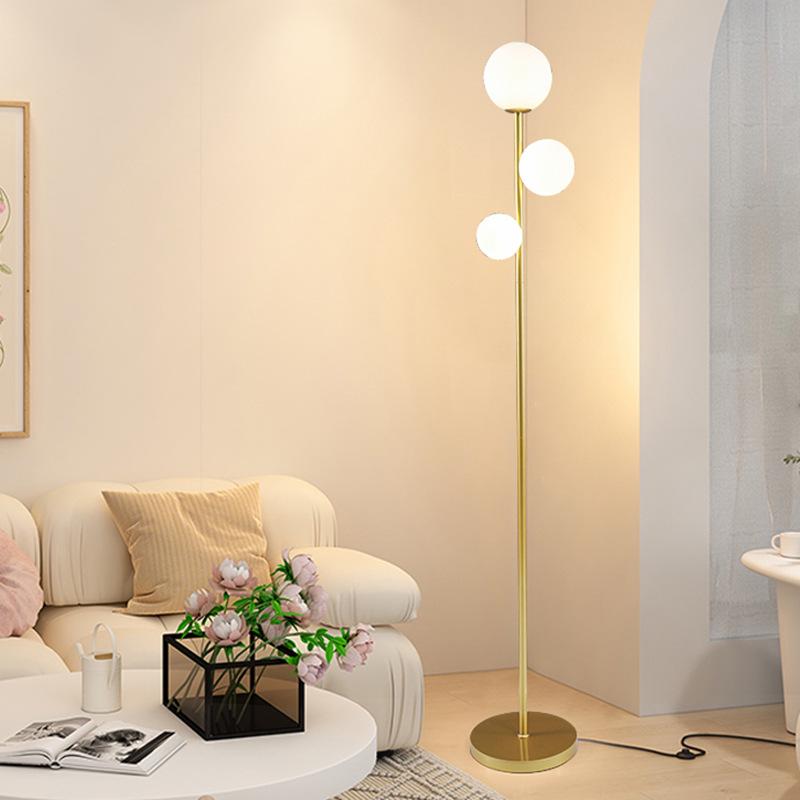 Modern Minimalist Iron Art Three-Head Floor Lamp for Living Room and Bedroom