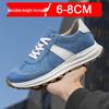 Men's White Breathable Thick-Soled Platform Sneakers - Discreet 8cm Height Boost Casual Dad Shoes