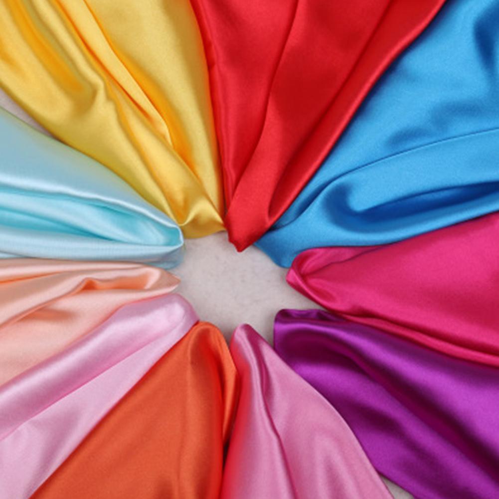 Women Fashion Solid Color Soft Silk Square Scarf Bandana Neckerchief Head Neck Wrap Scarves