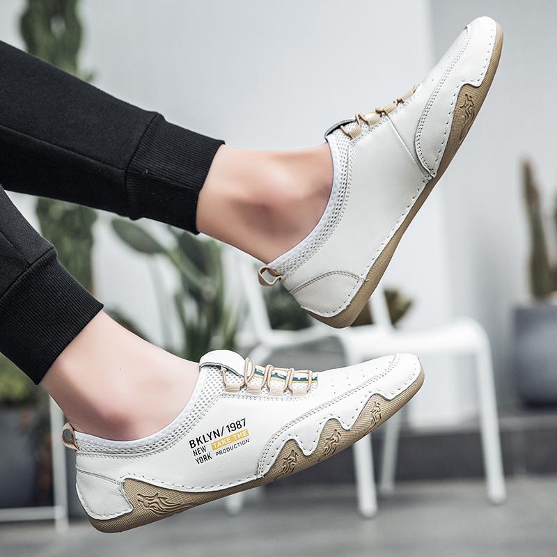 White Casual Shoes Fashion Low-Top Soft Sole Men'S Shoes Four Season New Breathable Outdoor Shoes Men'S Sports Walking Shoes