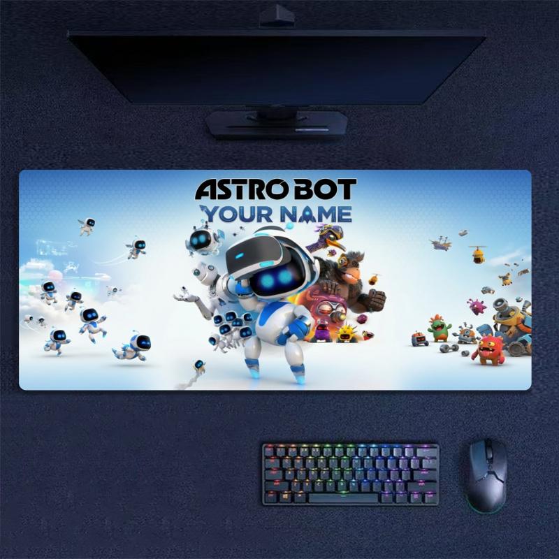 Astro Bot Print Custom Name Large Size Mouse Pad Gaming Table Cushion Nonslip Laptop Tablet Big XXL Mat Mini PC Playmat With Lock edge