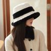 2024 Women's Velvet Thick Warm Fisherman Hat - Winter Furry Basin Style for Large Head Sizes