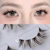 GM35 Faux Mink Black-Brown False Eyelashes: European/American Style, Transparent Band, Curled Clusters, Soft Band for Stage Makeup