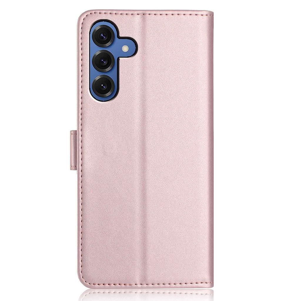 For Samsung Galaxy S24 FE Wallet Case with Strap/Multiple Card Slots Solid Color Leather Stand Phone Cover