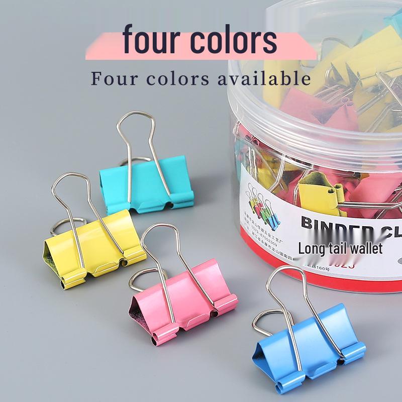 Super Large Colored Swallowtail Metal Clips - Long Tail Stationery for Office Use