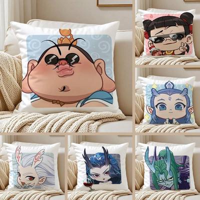 Fronha de Almofada Anime Ne Zha Capas de Almofada Decorativas para Sofá e Sala de Estar à Prova de Poeira e Ácaros Zíper Invisível