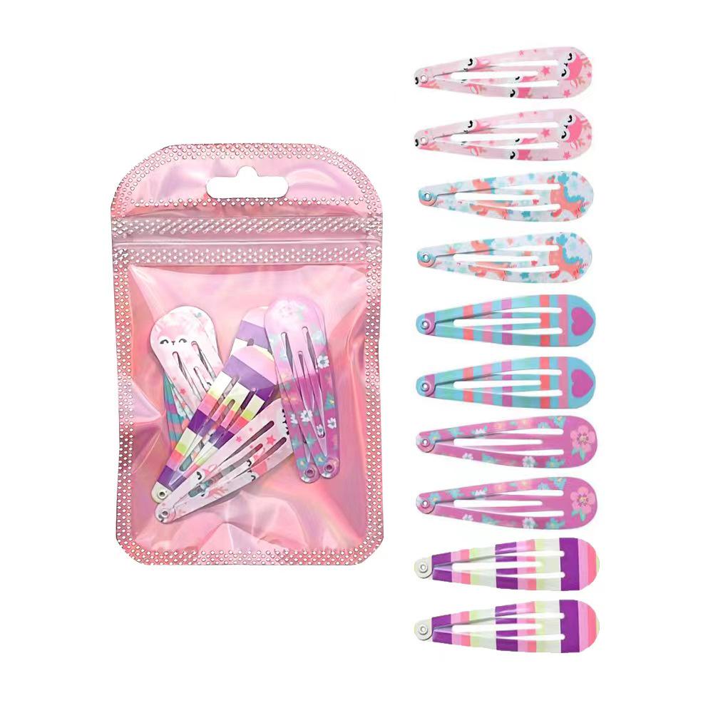 

«10 шт./40 шт. Детские заколки BB Candy Color - набор для стрижки волос в форме капли воды с горячим тиснением» -