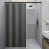 Magnetic No-Drill Waterproof Folding Shower Curtain Set for Bathroom Wet/Dry Separation
