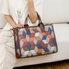 Colorblock Damen Schultertasche Gespleißte Tragetasche mit großem Fassungsvermögen Weiches Leder Leichte Handtasche