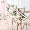 Simulation Chair Back Flower Mori Wedding Photography Props Hotel Chair Back Flower Outdoor Wedding Church Seat Decoration Flower