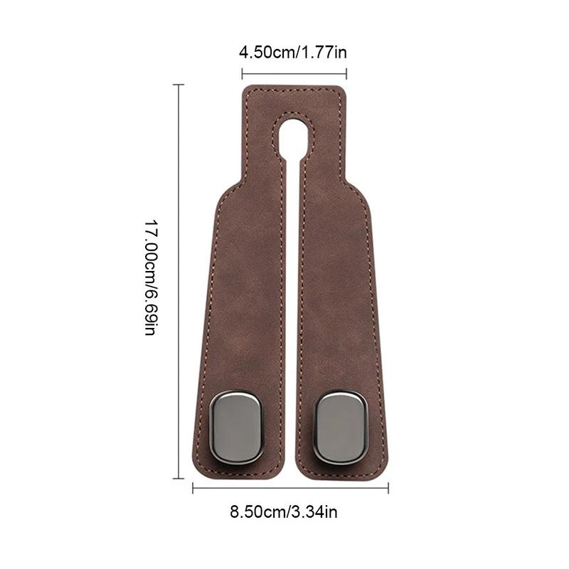 Universal Metal Car Seat Headrest Hook 2 In 1 Soft Leather Car Seat Back Hook for Purse Bag Backpack Double Hook Car Seat Hanger