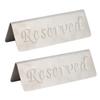2Pcs Metal Stainless Steel Reserved Sign Double Sided Reserved Table Signs for Restaurants Bar Cafe