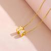 Double Ring Diamond Titanium Steel Necklace - Trendy, Versatile & Cute Women's Clavicle Chain