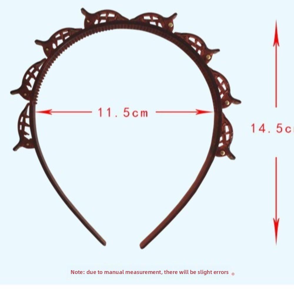 Adjustable Headband with Clips Double Bangs Hoop Design Bangs Hairstyle Hairpin with 8 Clips Multi Layer Toothed Braid Tool