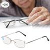 Reading Glasses Fashionable Unisex Men Women Anti Blue Light Clear Lens Reading Glasses(+200 Silver)