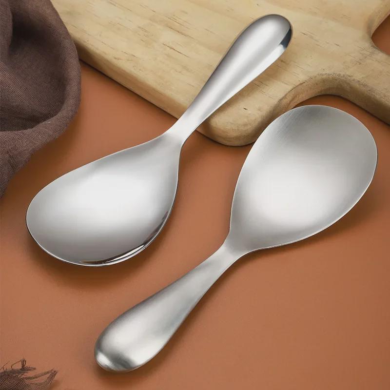 Reislöffel aus antihaftbeschichtetem Edelstahl 304 – großes, dickes Küchenutensil für den Gebrauch zu Hause oder im Hotel