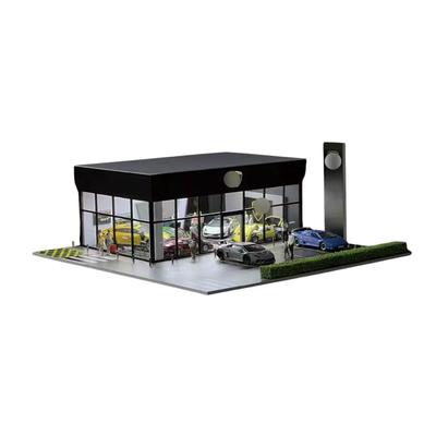 Scale Miniature Car Showroom Diorama with Parking Car Dealer Style Building Assembly Background G-Fans 1/64 Lot, Model, Kit, Display/Photography