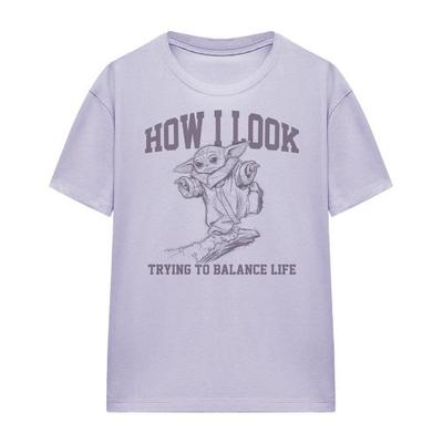 Star Wars The Mandalorian Womens/Ladies Trying To Balance Life T-Shirt