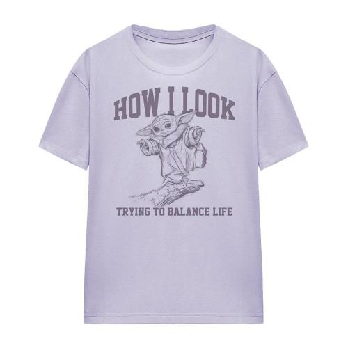 Star Wars The Mandalorian Womens/Ladies Trying To Balance Life T-Shirt