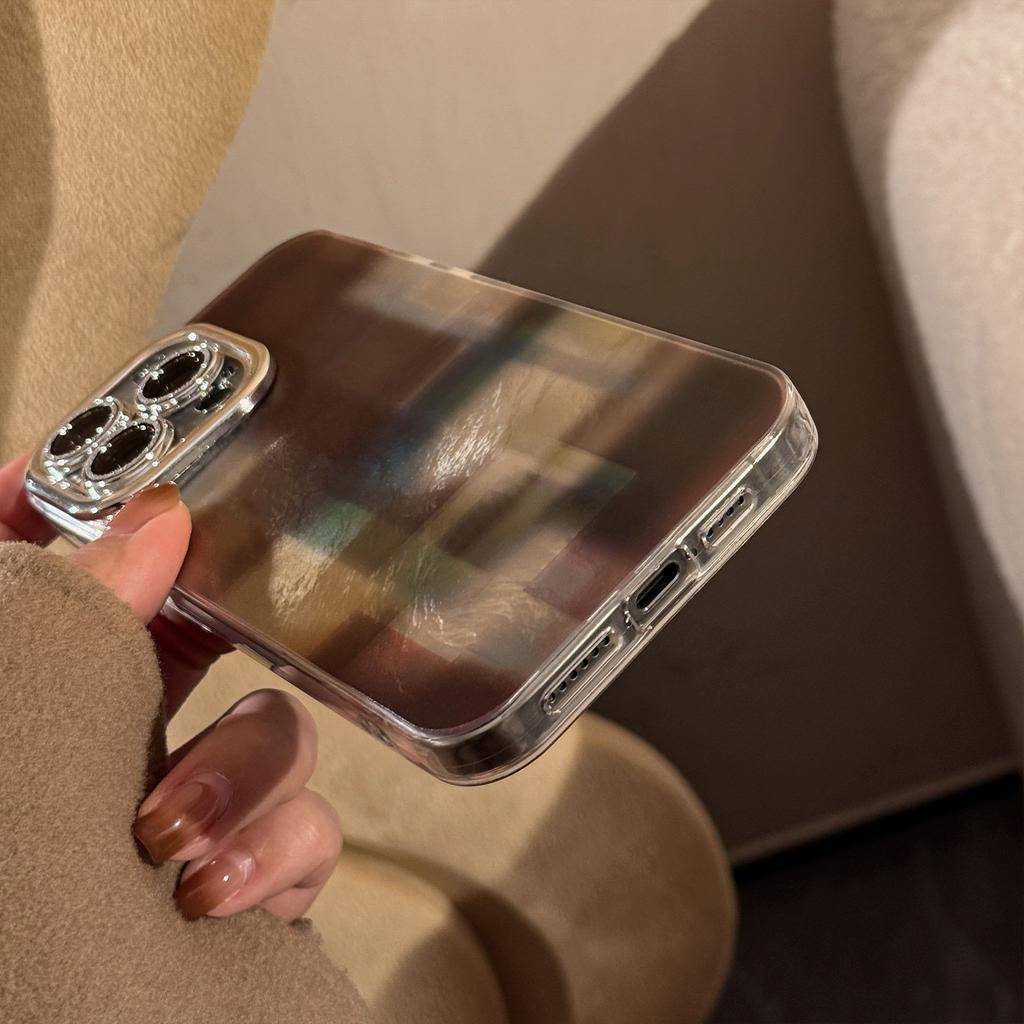 Retro Contrast Gradient Plaid for Apple 16 Phone Case for IPhone17promax Advanced 12 Lens Film 14