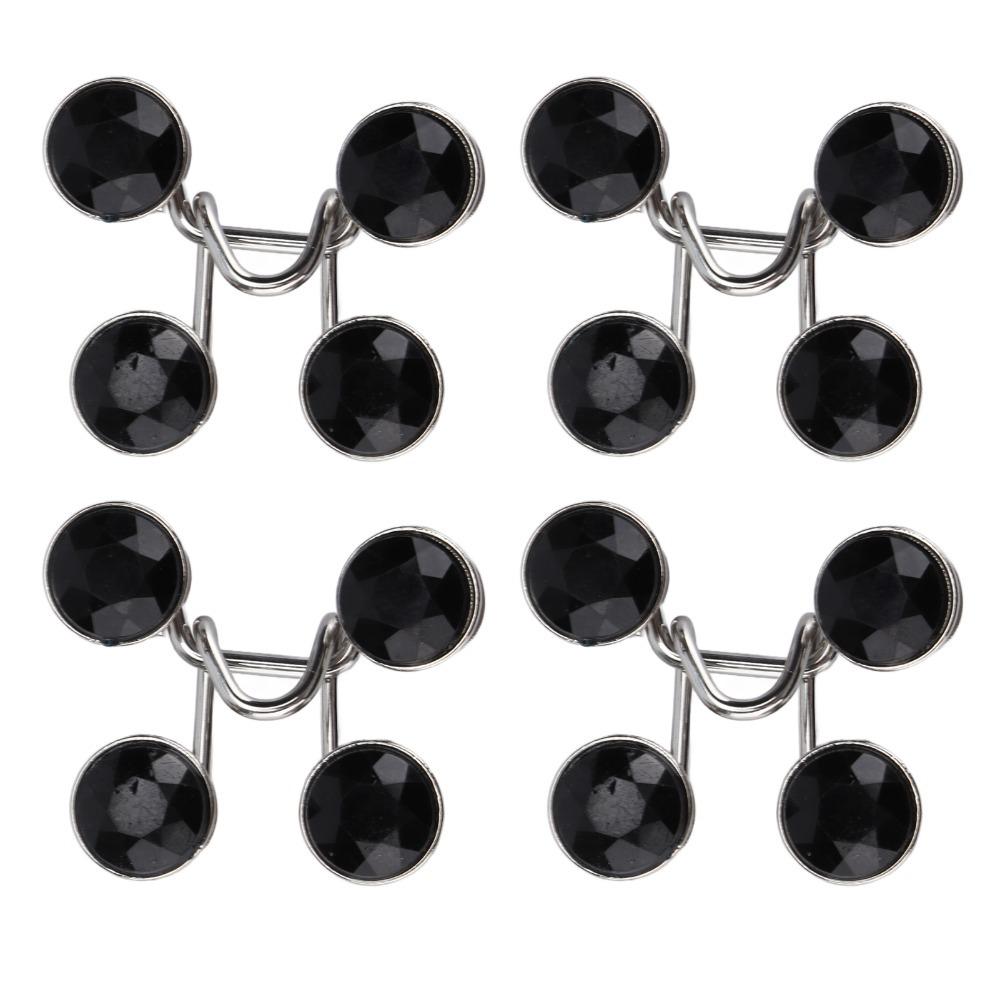 16pcs Adjustable Waist Tightener Reusable Pant Waist Button Durable Button Pins For Jeans чёрный