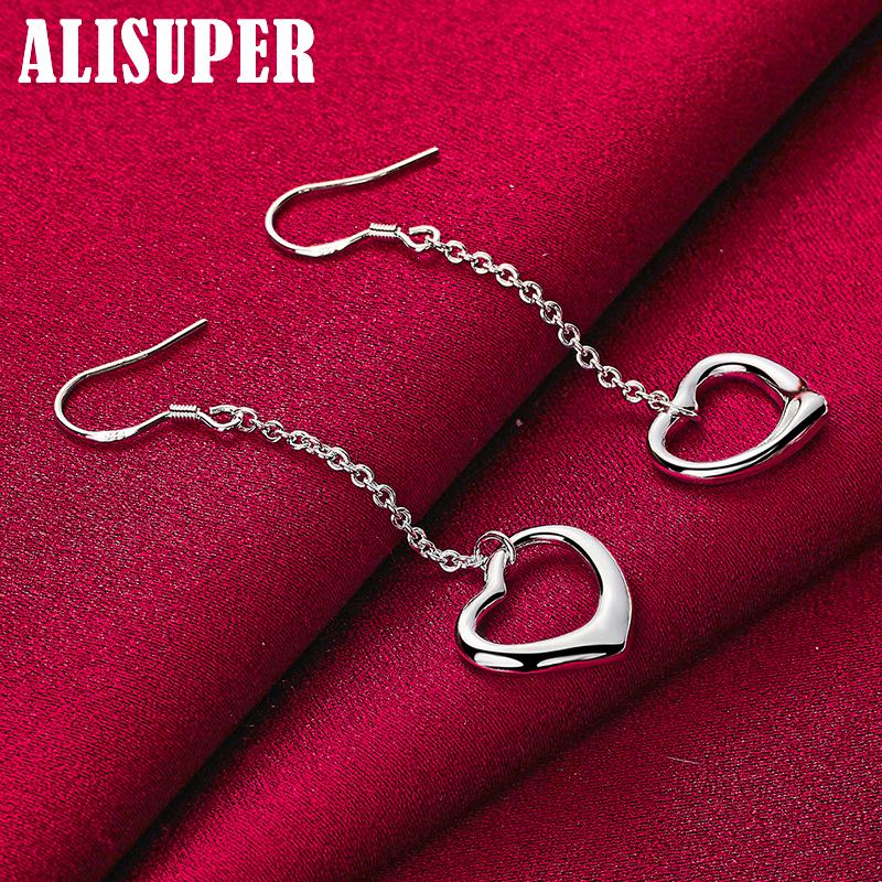 925 Sterling Silver Solid Full Heart Chain Bracelet Jewelry