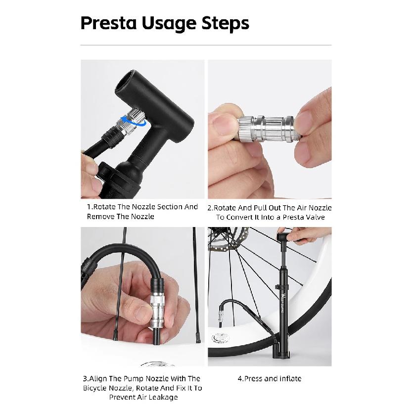 WEST BIKING Bicycle Pump High-pressure Hand Tire Air Inflator Schrader Presta Valve AV FV Bike Air Shock Pump Bike Accessories