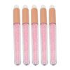 5pcs Glitter Crystal Lip Brush Round Head Portable Fiber Wool Lash Brush for Makeup