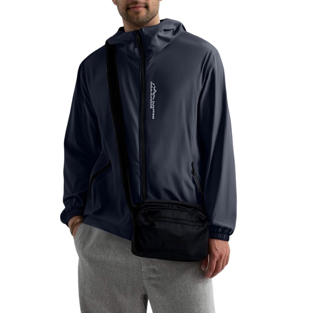 Mens Casual Outdoor Solid Color Fashion Hardshell Winter Waterproof Jacket