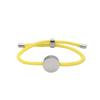 Adjustable Handmade Braided Bracelet With Engravable Round Charm Titanium Steel Unisex Couple Jewelry