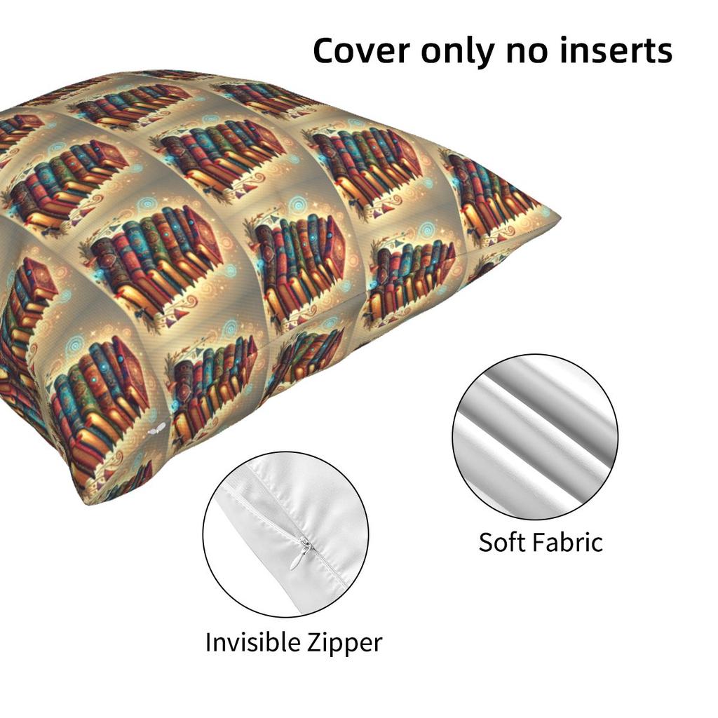 Ancient Book With Glowing Magic Spells Square Pillowcase Pillow Cover Cushion Decor Comfort Throw Pillow for Home Bedroom
