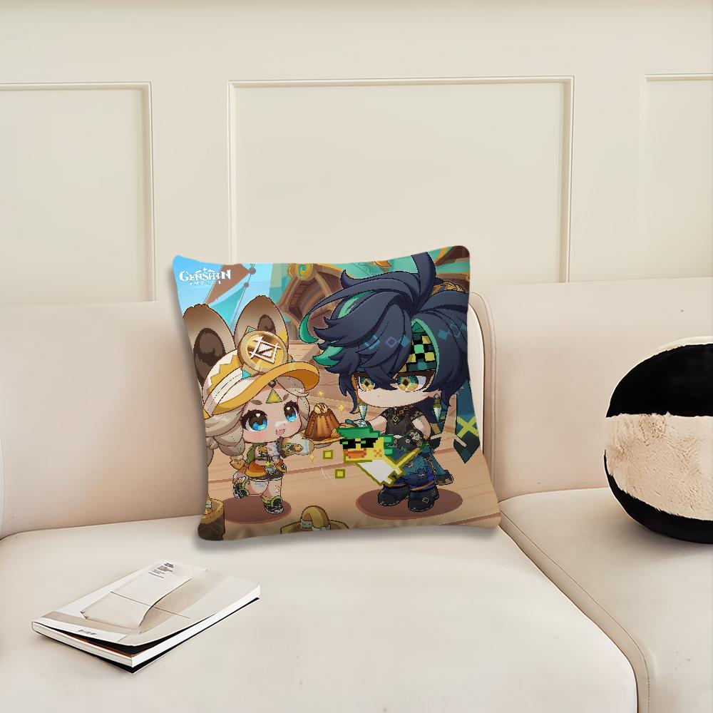 Game Genshin Impact boy cushion cover Pillow Cover Decoration Room Home Sofa living Office Car Nordic Simplicity