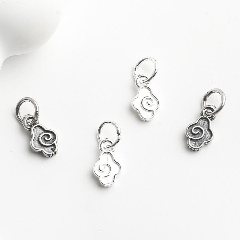 Silver S925 Ruyi Cloud Pendant & Braided Rope Bracelet Jewelry Kit