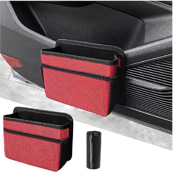 Mandark Car Trash Can, Foldable Mini Vehicle Trash Bin Garbage Organizer Holder, Waterproof Automotive Interior Hanging Dustbin Storage Bag Container