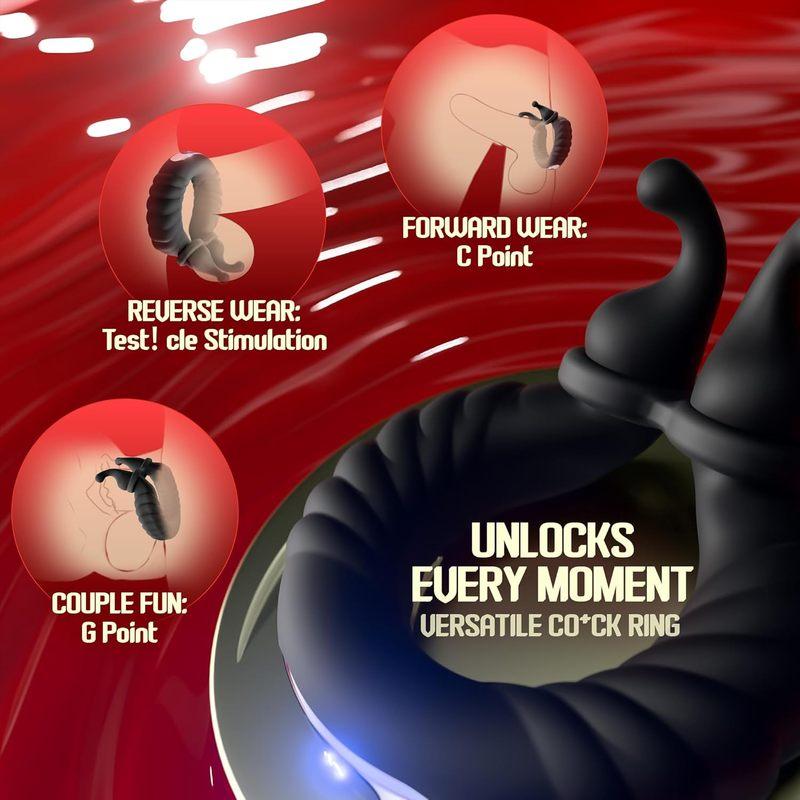 APP Bluetooth Controlled Cock Ring Vibrator Women's G-Spot Clitoral Stimulation Sex Toy Men's Penis Ring Adult Men's Couple Toy