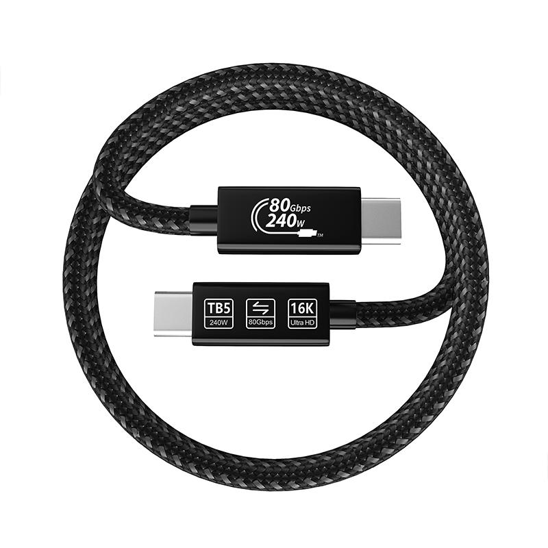 Thunderbolt 5 USB C to USB C Fast Charge 240 Watts 80Gbps Data PD Cable 0.5 m