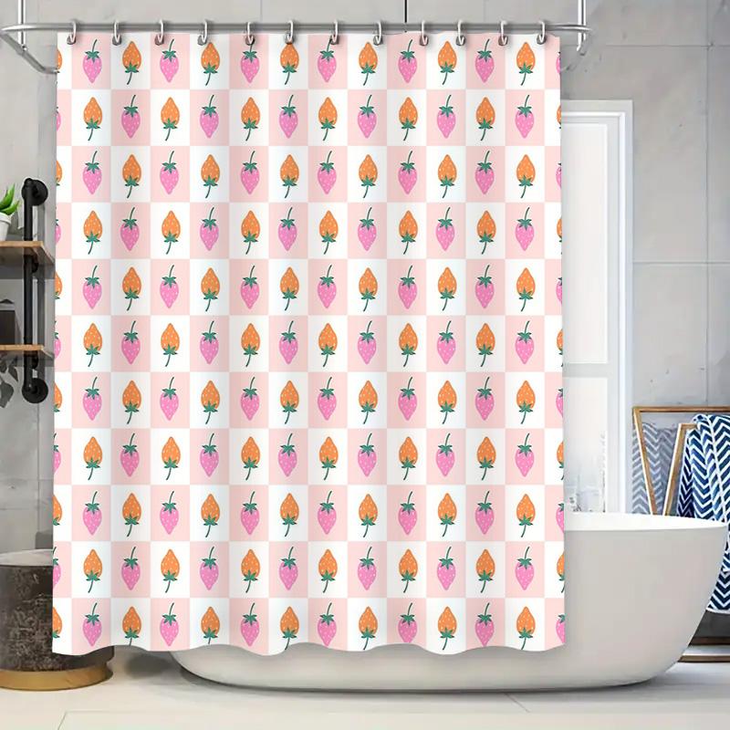 

Floral Shower Curtain Botanical Print Waterproof Bathroom Decor Farmhouse Style Vintage Fabric Backdrop For Tub W60H190(CM)-1 Pcs