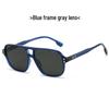 High-End Women's Retro Double Bridge Square Sunglasses